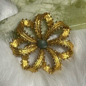 Vintage Floral Ribbon Style Brooch